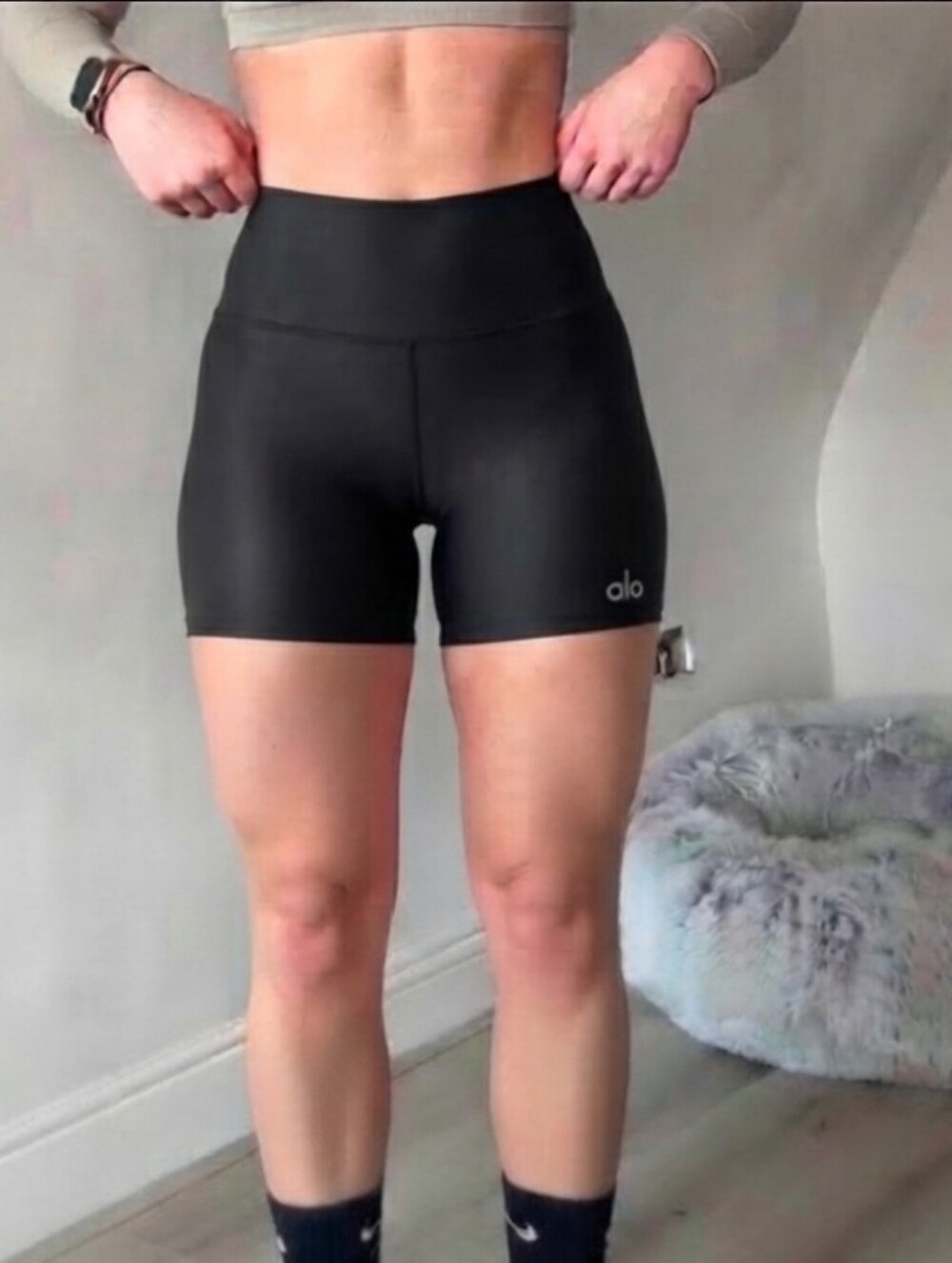 ALO Yoga High-Waist Black Women's Bike Shorts